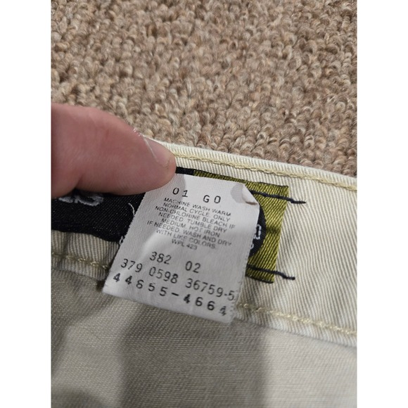 Vintage Levis SilverTab Khakis Mens 30x30 Tan Carpenter Pants Wide Leg USA - Picture 4 of 10